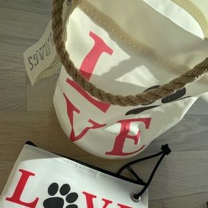New Sea Bags Paw Print Love Bucket & Wristlet